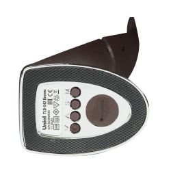 TLD-542 Brown-LED-300Lm-5000K-Dimmer Светильник настольный c часами. календарем. термометром. 5W. Сенсорный выключатель. Коричневый стилизован под кожу. TM Uniel.