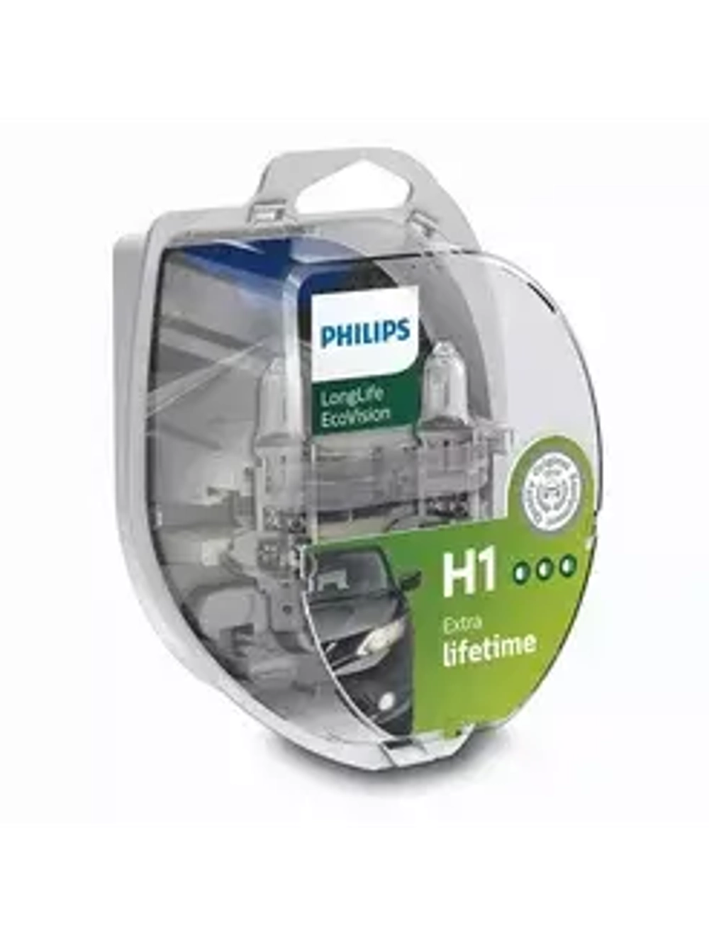 Автолампа H1 12v 55w LONG LIFE ECO VISION (к-т 2 шт.) PHILIPS
