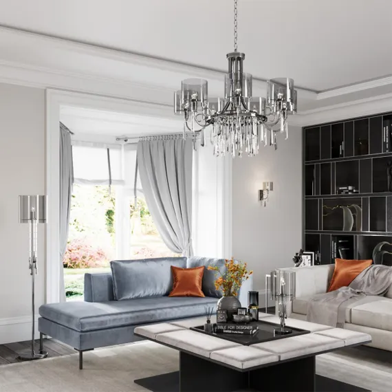 4890/1F HALL ODL_EX23 91 черный хром/дымчатый/ металл/стекло Торшер E27 1*40W NICOLE
