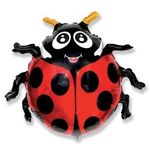 Шар (30"/76 см) Фигура, Божья коровка, Красный 1 шт.