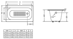 Чугунная ванна Goldman Classic 140x70x40см.