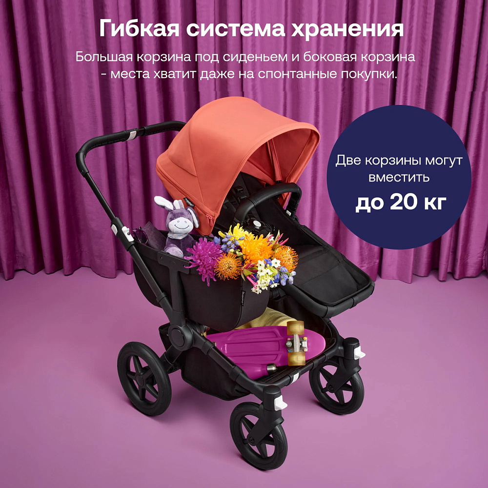 Коляска для двойни Bugaboo Donkey 5 Twin шасси Graphite Grey Melange/Grey Melange