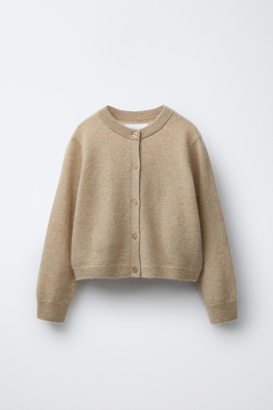 ZARA КАРДИГАН ИЗ 100% КАШЕМИРА, РЫЖЕВАТО-КОРИЧНЕВЫЙ
