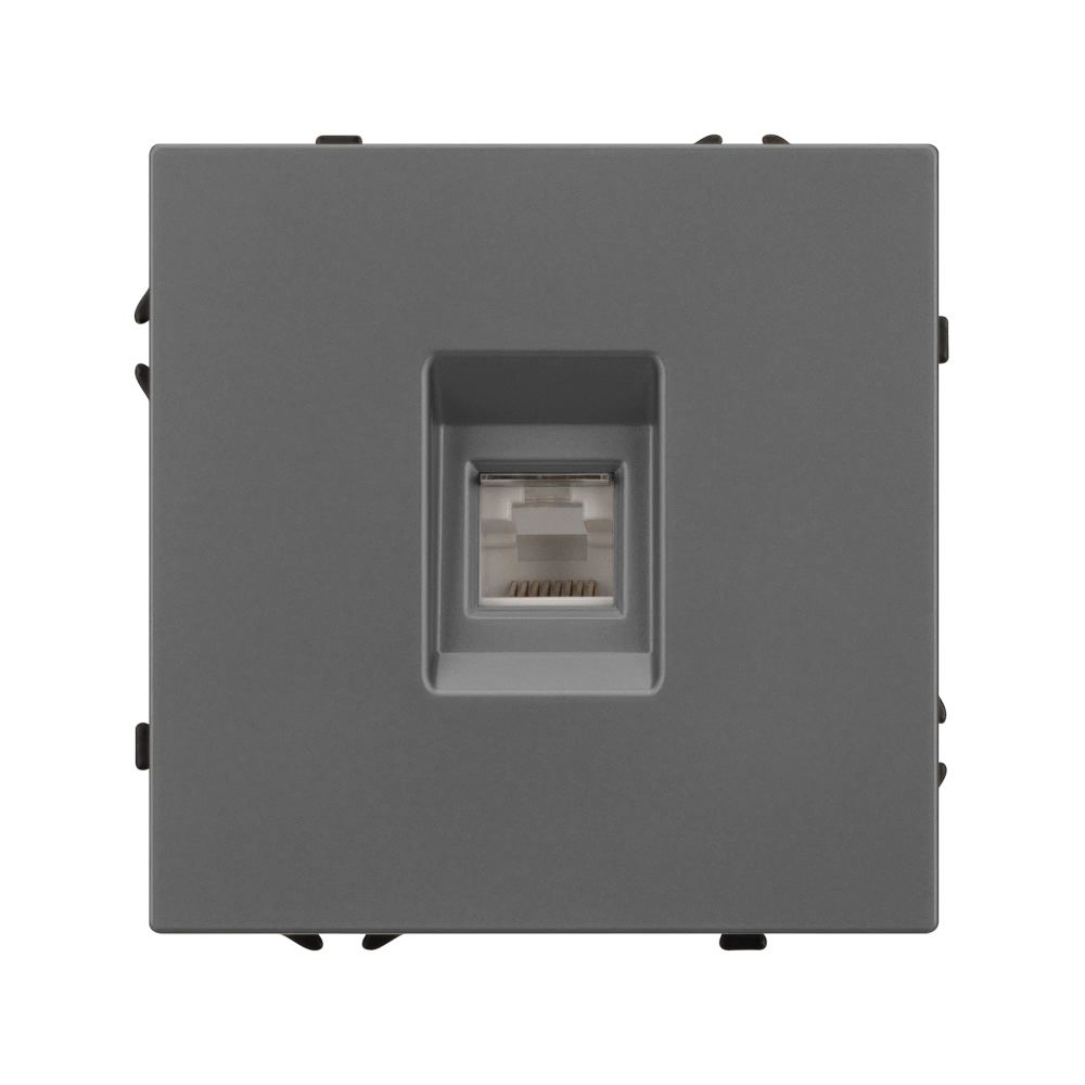 Механизм телефонной розетки SCT-NOBE-MTL1-SFPL-GR (RJ-11, 4C) (Arlight, Серый базальт) 054303