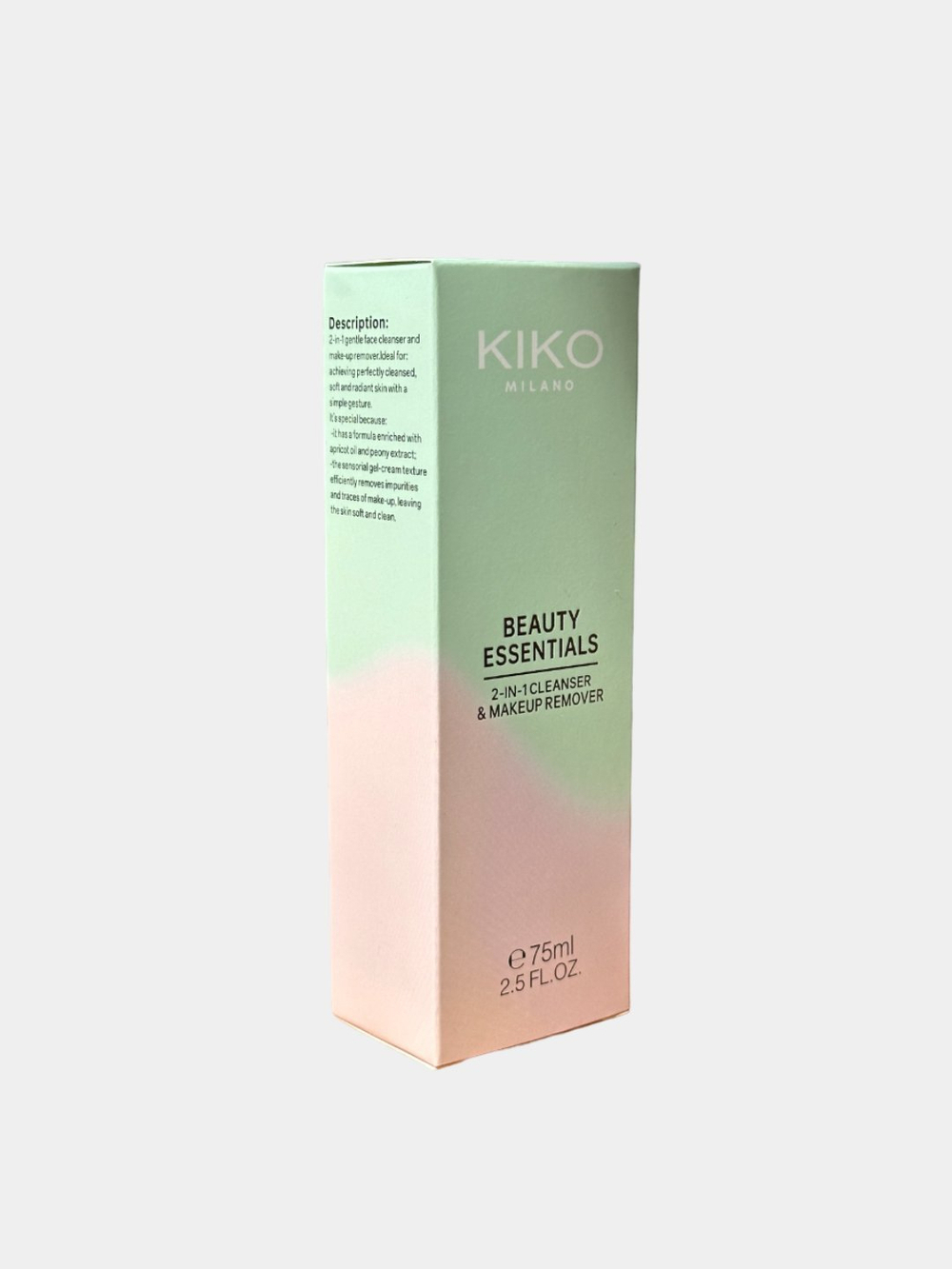 очищающее средство и средство для снятия макияжа KIKO Milano 2-в-1 объемом 75 мл.