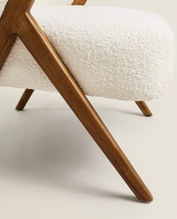 ZARA HOME КРЕСЛО С ОБИВКОЙ ИЗ ТКАНИ БУКЛЕ