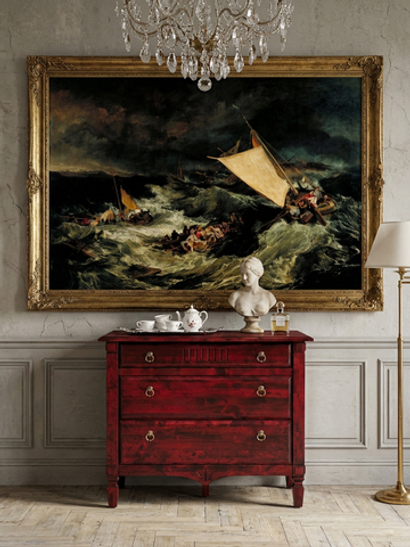 Комод Джоли, 110х50х94, из массива березы, с ящиками, красный, MAKOSA