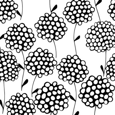 Черно белые цветы