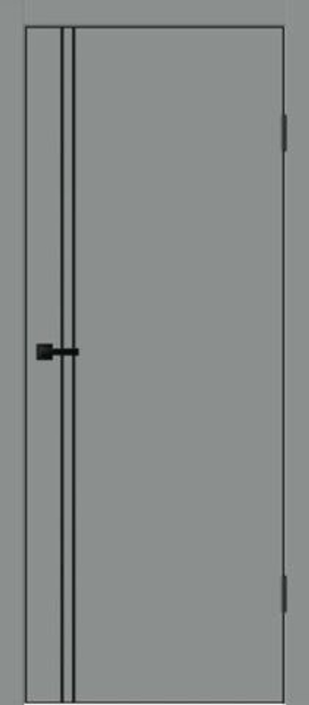 Межкомнатная дверь Velldoris Galant М2 PG (кромка ABS черная, молдинг черный) Серый агат