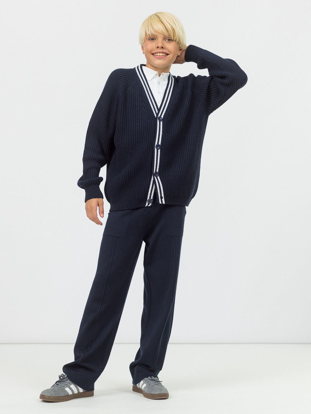 Кардиган для мальчика на пуговицах AT891-1M синий