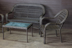 Садовый комплект из искусственного ротанга Мэдисон НЬЮ (Medison NEW) terrace set  с прямоугольным столиком без подушек