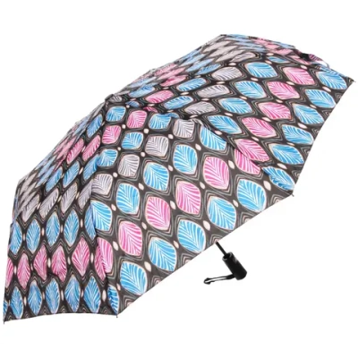 Зонт женский полуавтомат «Ultramarine- Маниока», микс 6 цветов, 8 спиц, d-100см, длина в слож. виде 28см, голубые цветы
