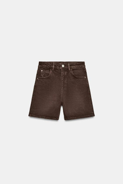 ZARA ШОРТЫ Z1975 MOM FIT, КОРИЧНЕВЫЙ