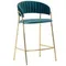 Полубарный стул Turin бирюзовый с золотыми ножками