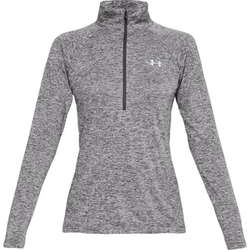 Женская теннисная футболка с длинным рукавом Under Armour Tech 1/2 Zip-Twist - black