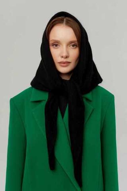 Оренбургский платок-косынка К401-07 черный