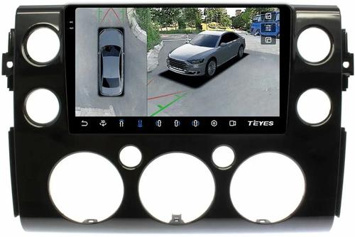 Магнитола для Toyota FJ Cruiser 2005-2022 (рамка черная) - Teyes CC3-2K-360 монитор 9.5" 2K QLED на Android 10, Быстрая, CarPlay, 4G SIM-слот, 4 камеры в комплекте
