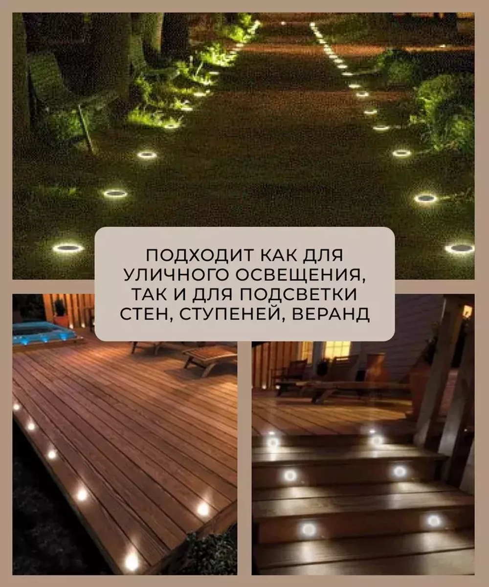 Светильник LED для подсветки ступеней LN010 встраиваемый 1W 3000K, IP67, белый матовый/хром Feron