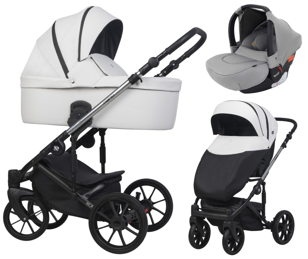 Детская коляска Riko Nano Thermo Ecco 3 в 1 с автокреслом Rant Cruise Grey 02 White (белый)