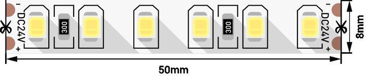 Светодиодная лента SWG 9,6W/m 120Led/m 2835SMD холодный белый 5M SWG2120-24-9.6-W-М 010108