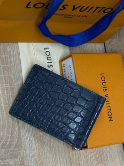 Зажим для денег Louis Vuitton из кожи крокодила