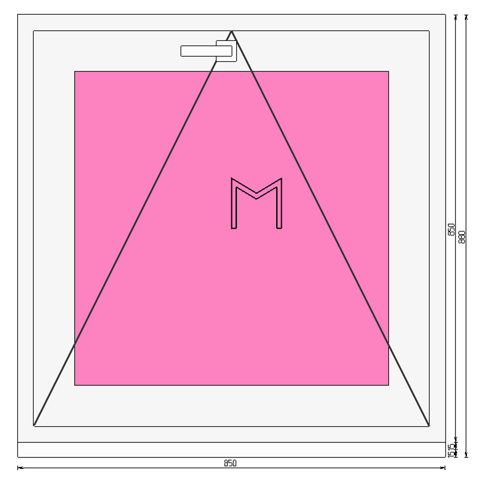 Пластиковое окно 850 х 850 фрамуга (форточка) ТермА Эко + Москитная сетка