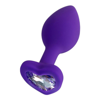 Фиолетовая анальная втулка 7см с прозрачным кристаллом ToyFa ToDo Diamond Heart 357024