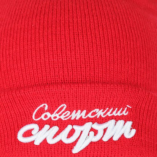Шапка ЗАПОРОЖЕЦ х СОВЕТСКИЙ СПОРТ Logo Pom Beanies (Красный (Red))