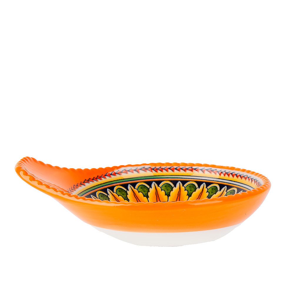 Оливница с ручкой "Arabesque" (оранжевый) 12х10см (min12) (транспортная упаковка)