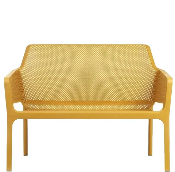 Уличный пластиковый диван Net Bench горчичный