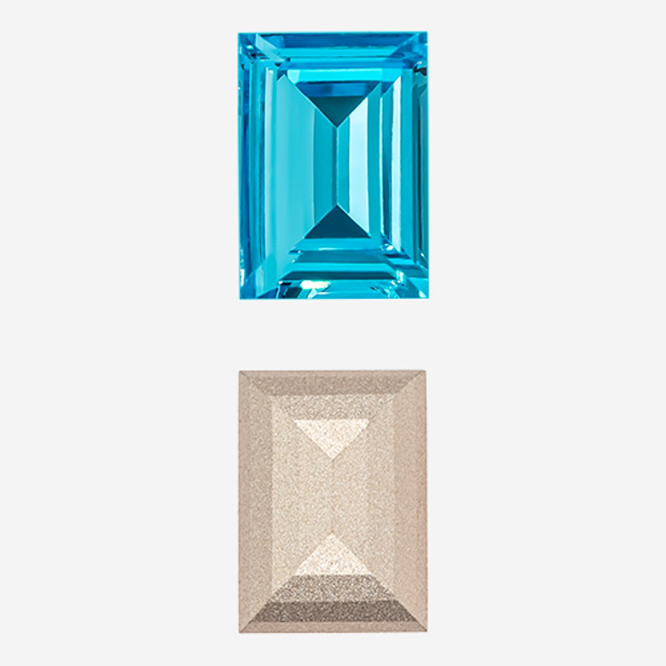 Кристалл Прямоугольник (Step Cut Fancy Stone), оттенок "Индиголит"/"Indicolite", 14*10мм