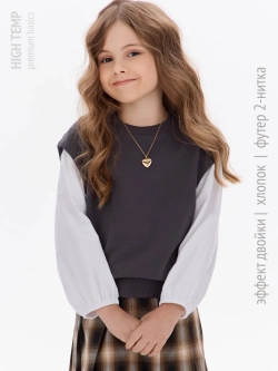 Свитшот-рубашка с эффектом двойки