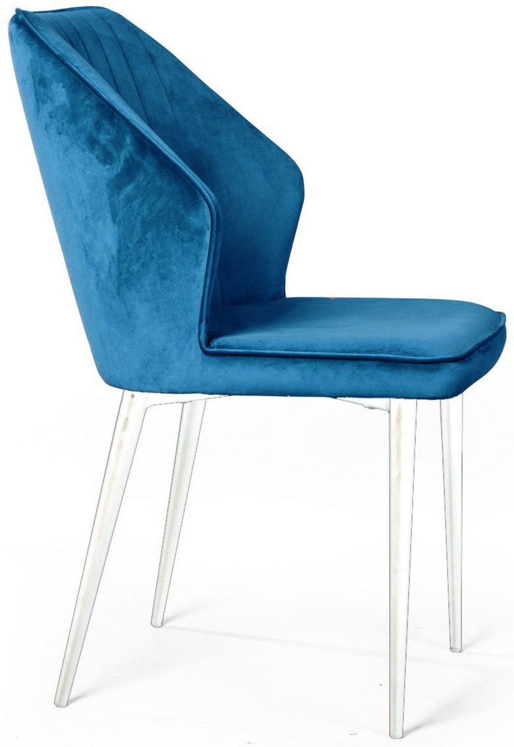 Стул Berg, бархат  синий 29 / белый конус