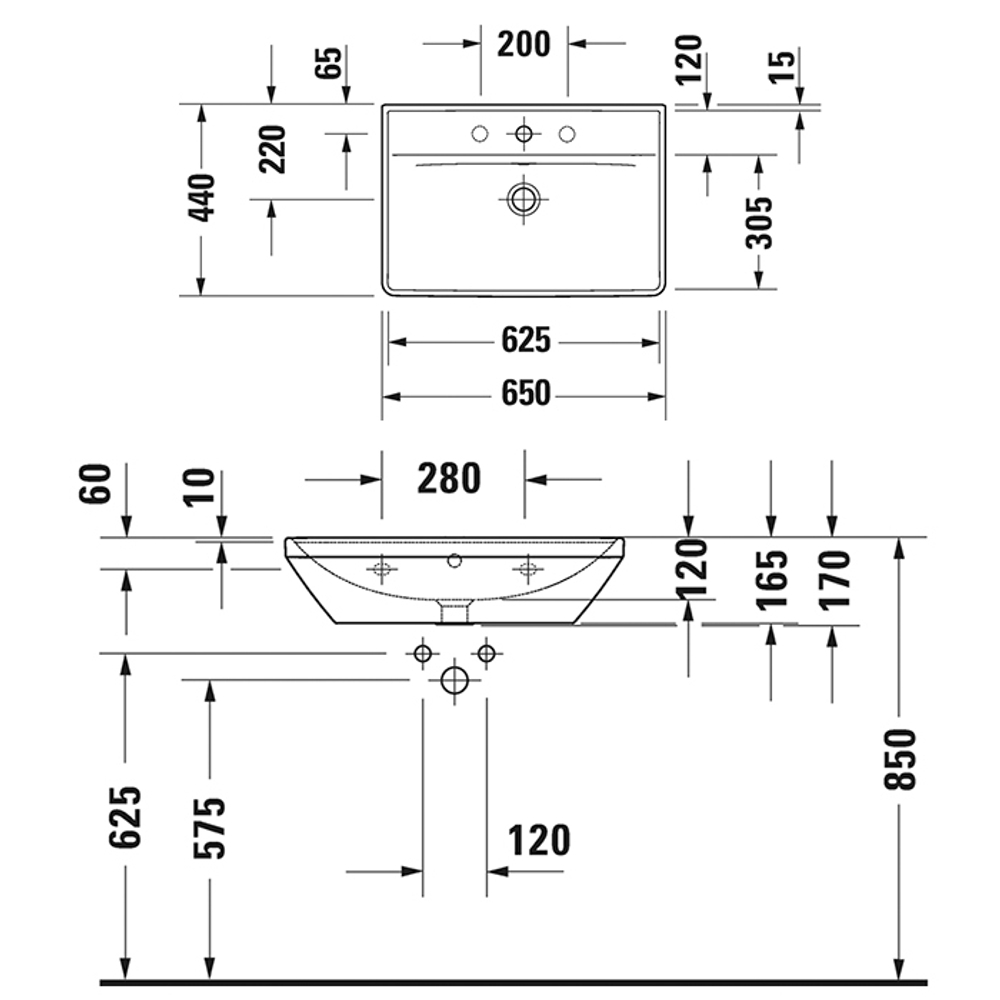 Раковина Duravit D-Neo 2366650000 накладная 65 см, цвет белый