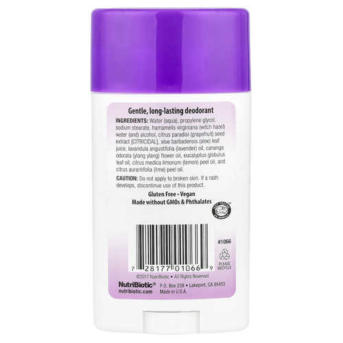 NutriBiotic, Дезодорант, лаванда, 75 г (2,6 унции)