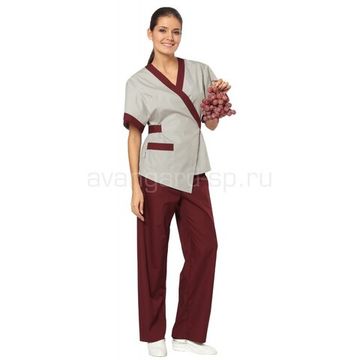 Костюм женский "Кимоно" (с.серый/бордо)