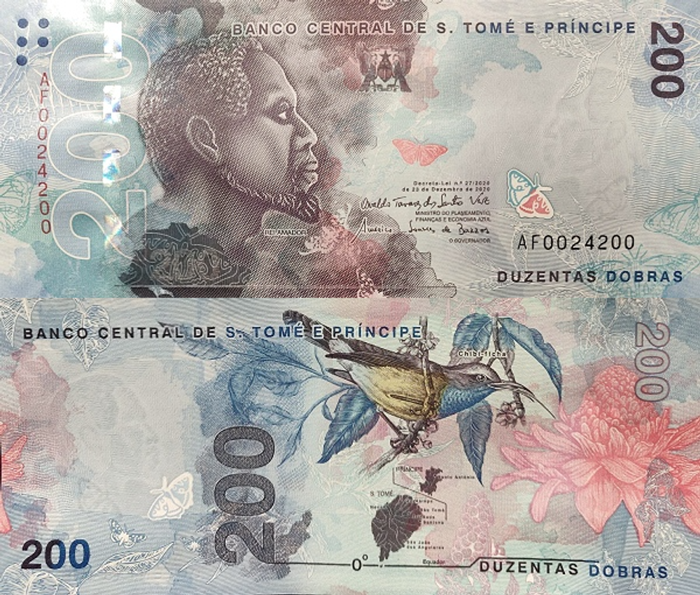 Сан-Томе и Принсипи 200 добра 2020 Карта Сан-Томе и Принсипи UNC