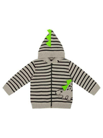 Джемпер для мальчиков на молнии "Динозаврик" р-р 80-86, серый 2015