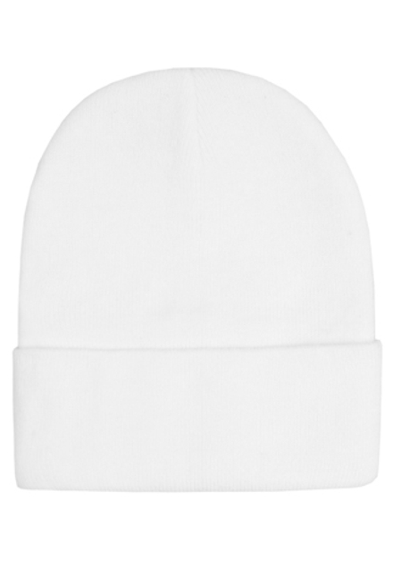 Шапка с подворотом белая