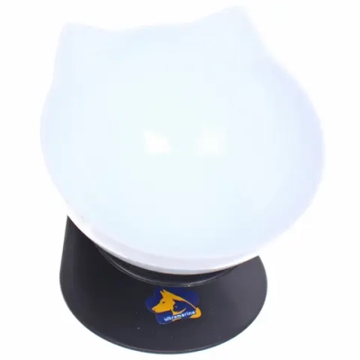 Миска пластиковая на подставке «МУРОЧКИН», цвет белый/черный, 13,5*13см /270мл