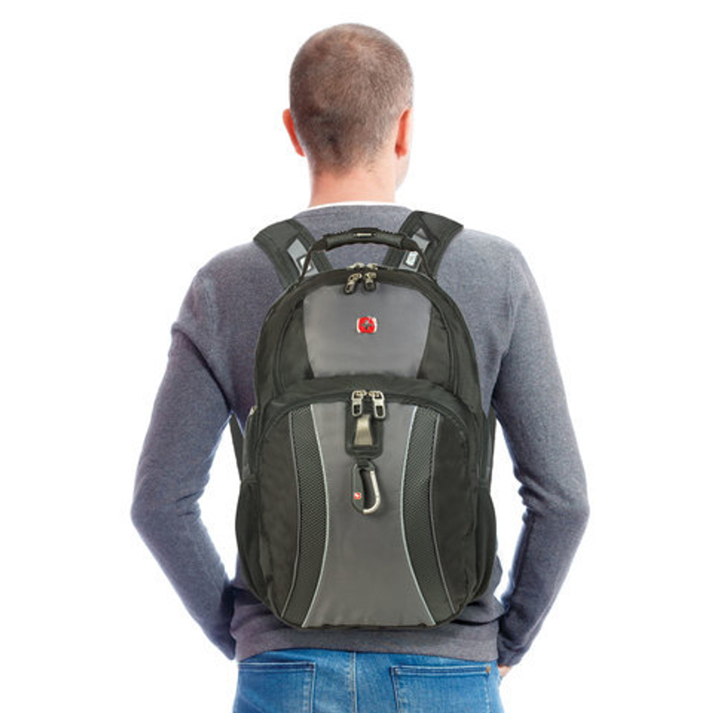 Рюкзак WENGER, универсальный, черно-серый, функция ScanSmart, 36 л, 34х23х47 см, 12704215