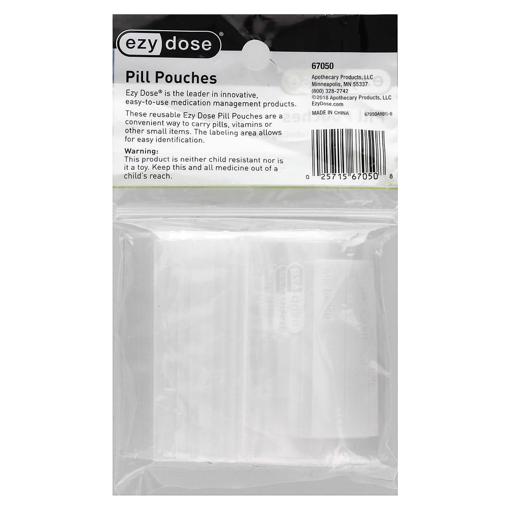 Ezy Dose, многоразовые пакетики с таблетками, 50 шт.