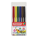 Фломастеры 6 цветов, "Веселая такса", вентилируемый колпачок (Пифагор)