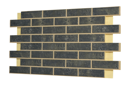 Клинкерная фасадная термопанель, плитка BestPoint Exclusive Midnight, ППУ (пенополиуретан), 1028x616 толщина 65 мм