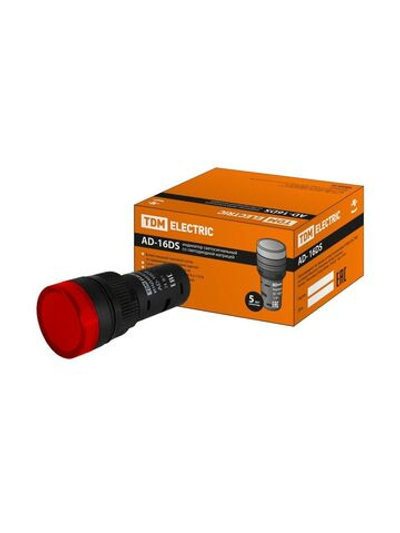 Лампа AD-16DS(LED)матрица d16мм красный 24В AC/DC TDM