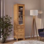 Шкаф-витрина Хемнэс Hemnes/Кымор, 3 ящика, 49х198х37 см, светло-коричневый