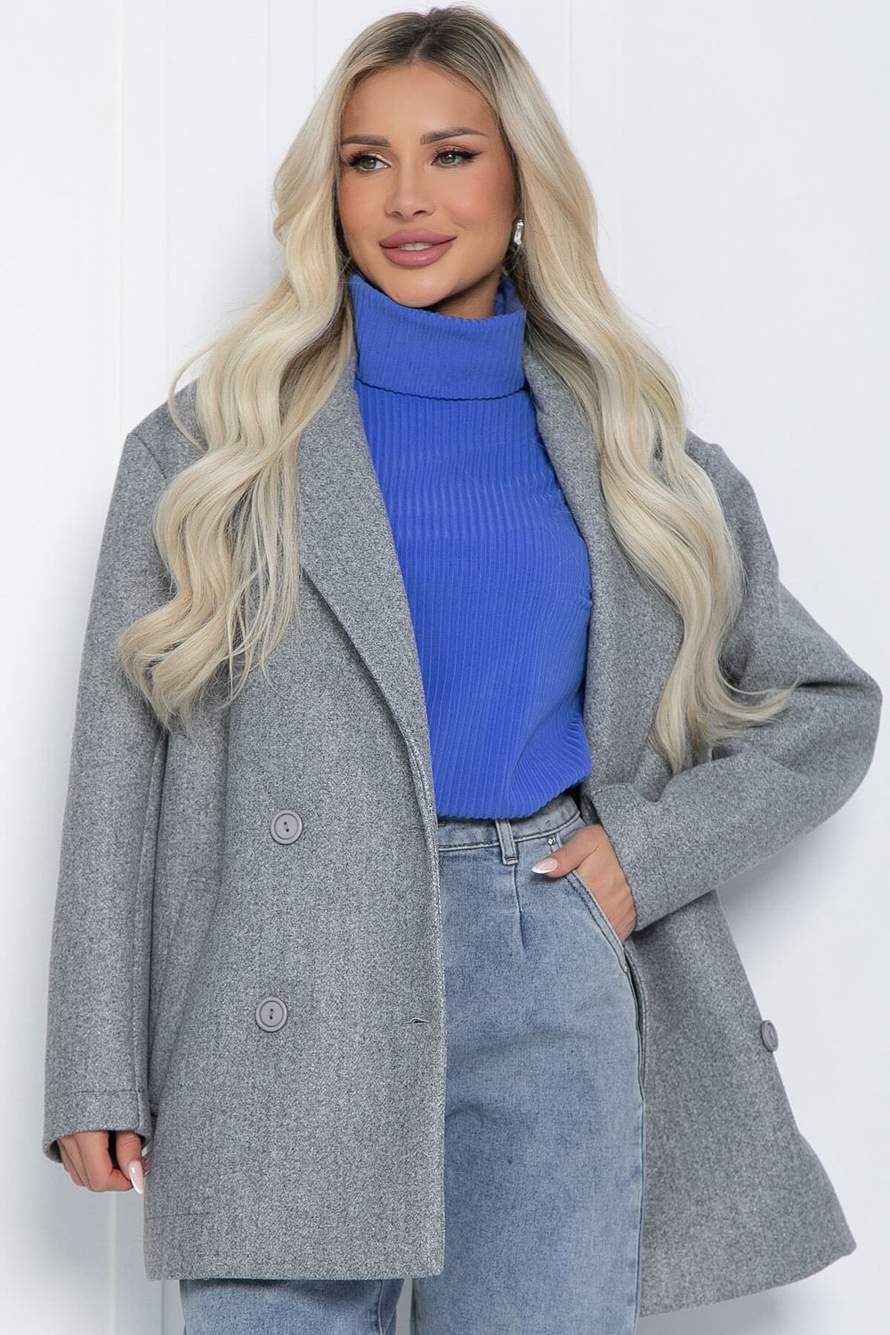 Пальто Я в теме (серое) Б12484-7 LT Collection (Акция)