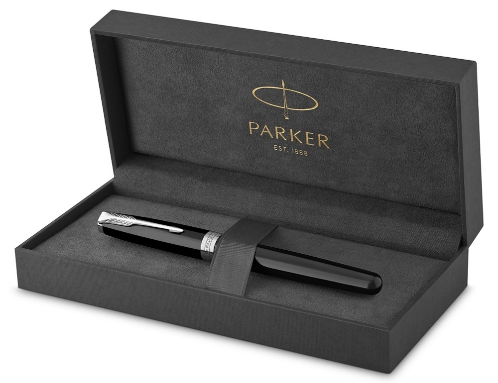 Ручка-роллер Parker Sonnet T539, цвет: Laque Black СT,  стержень: F, цвет чернил: black, в подарочной упаковке