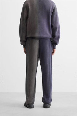 ZARA БРЮКИ-ДЖОГГЕРЫ ИЗ ТКАНИ С ЭФФЕКТОМ ПОТЕРТОСТИ, ЛИЛОВЫЙ