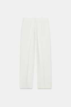 ZARA БРЮКИ ПРЯМОГО КРОЯ С ВЫСОКОЙ ПОСАДКОЙ, ЭКРЮ